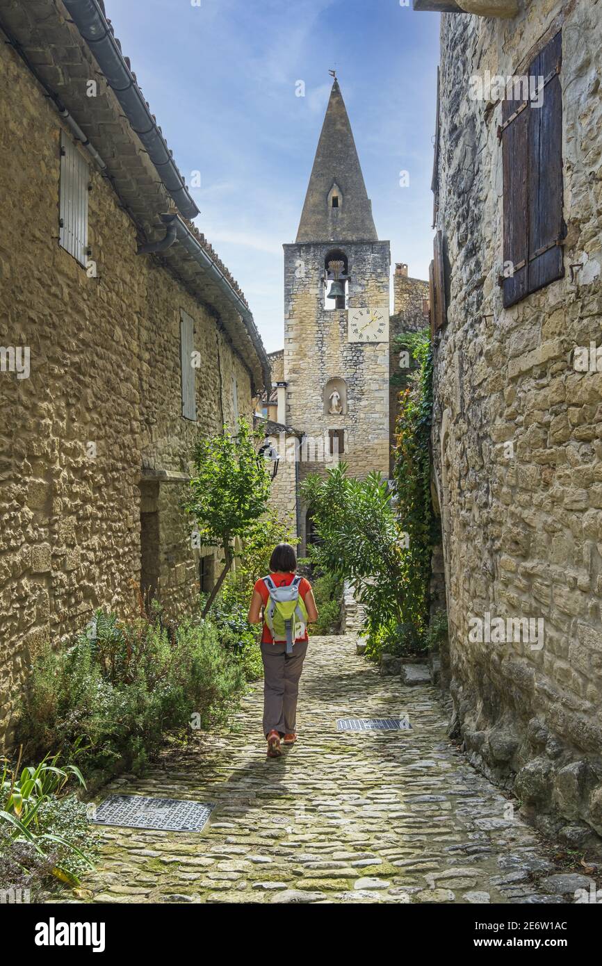 France, Vaucluse, medieval village of Crestet, 9th century Saint
