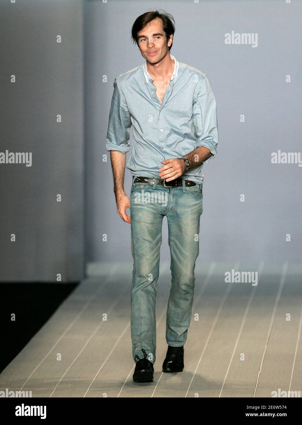 designer Christopher Lemaire walks on the runway after Lacoste's Spring Collections 2007 fashion show in New York September 9, 2006. Munoz (UNITED STATES Stock Photo - Alamy