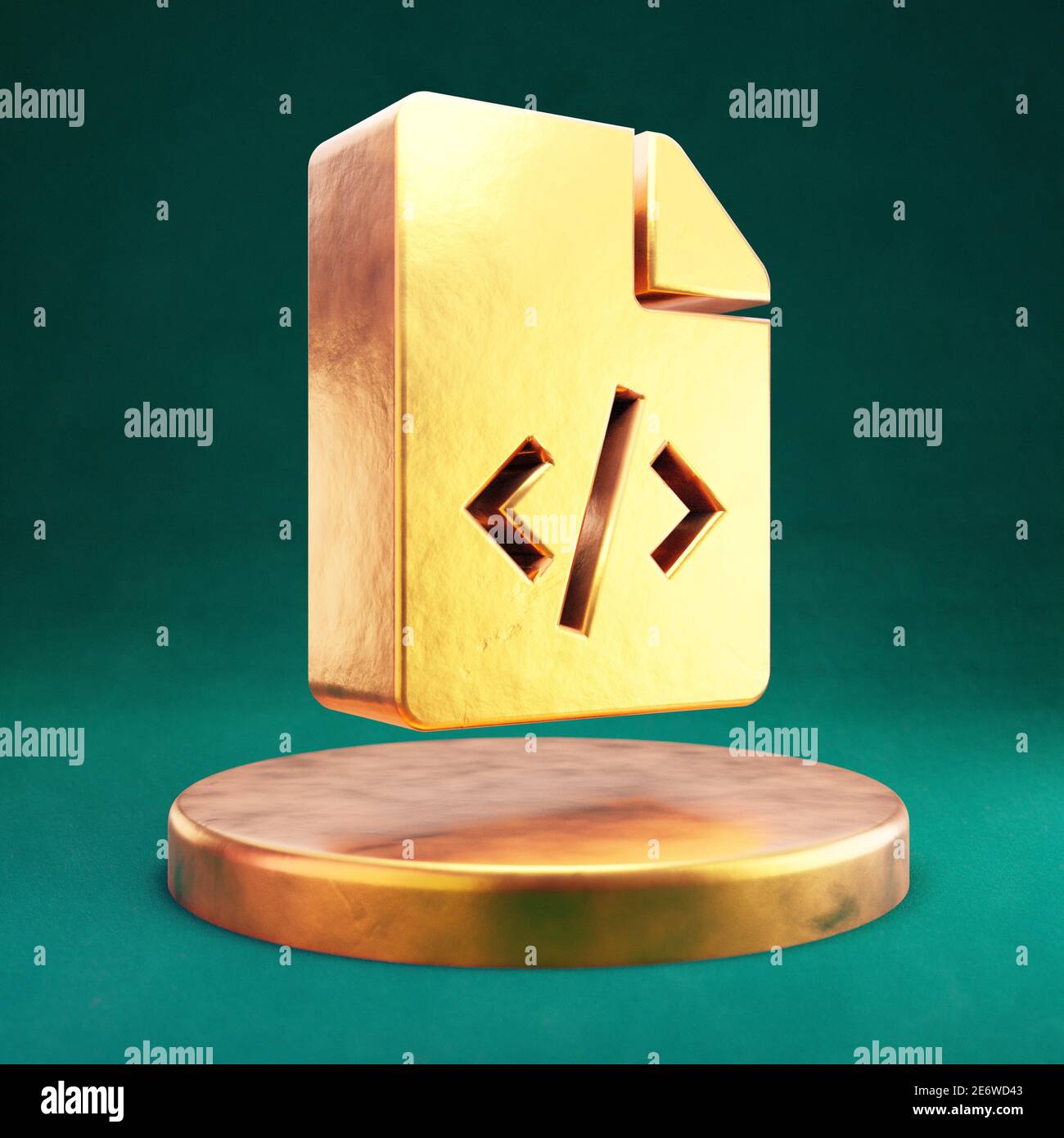 Code File icon. Fortuna Gold Code File symbol on golden podium Stock ...