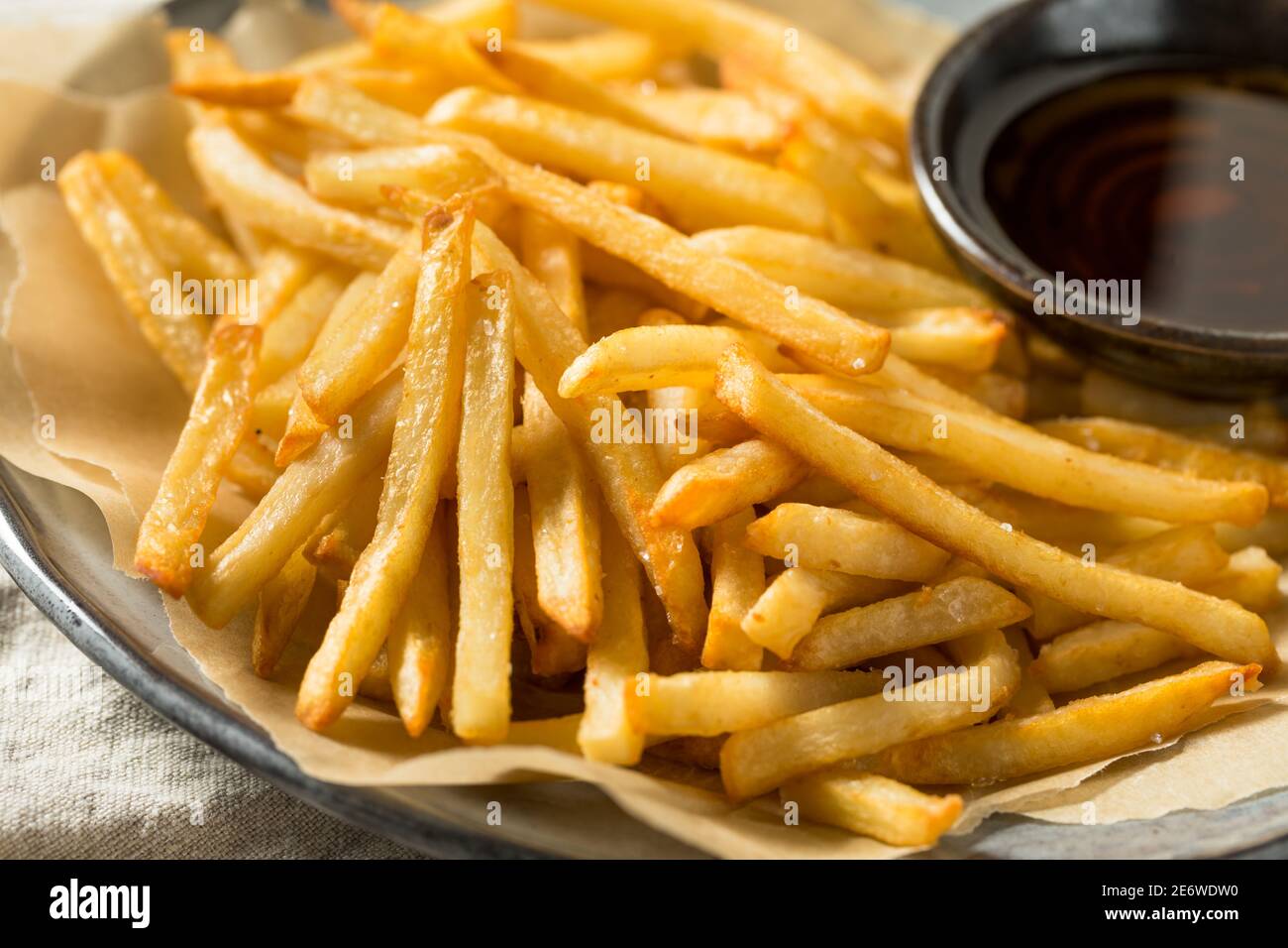 Homemade Malt Vinegar French Fries with Sea Salt Stock Photo Alamy