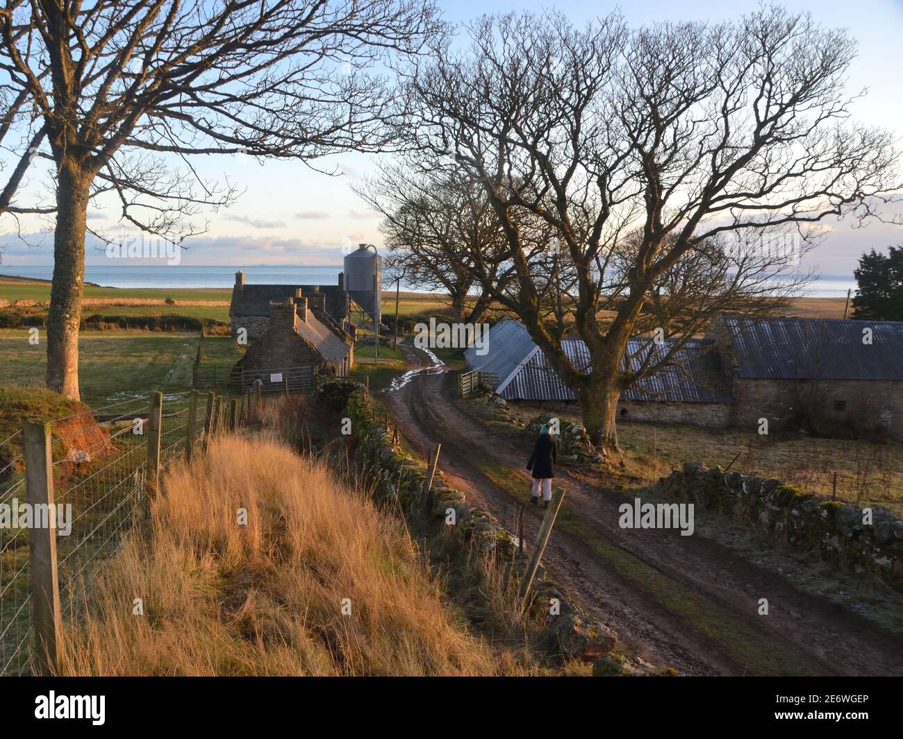 The old farmstead at Lothmore hamlet in Sutherland, on the east coast of the Scottish Highlands. Stock Photo