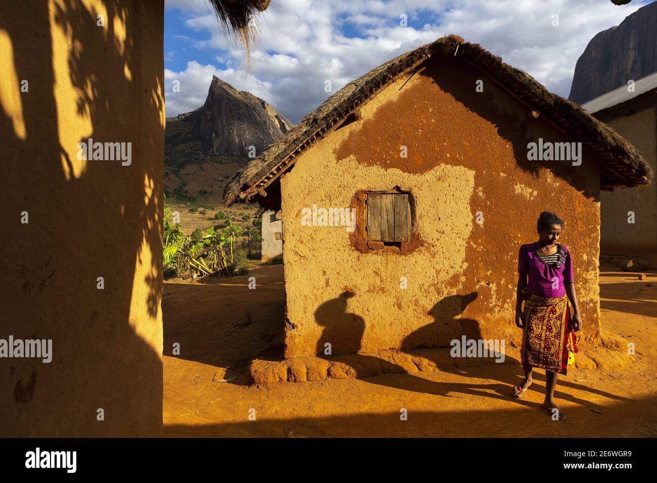 Madagascar, Haute Matsiatra region, Tsaranoro valley, woman from Betsileo etnie Stock Photo