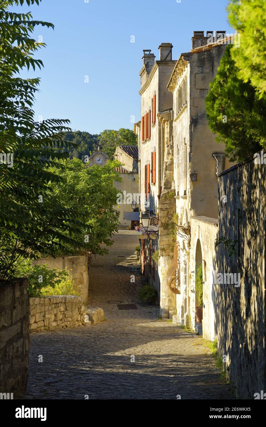 France, Bouches du Rhone, Alpilles regional natural park, Les Baux de ...