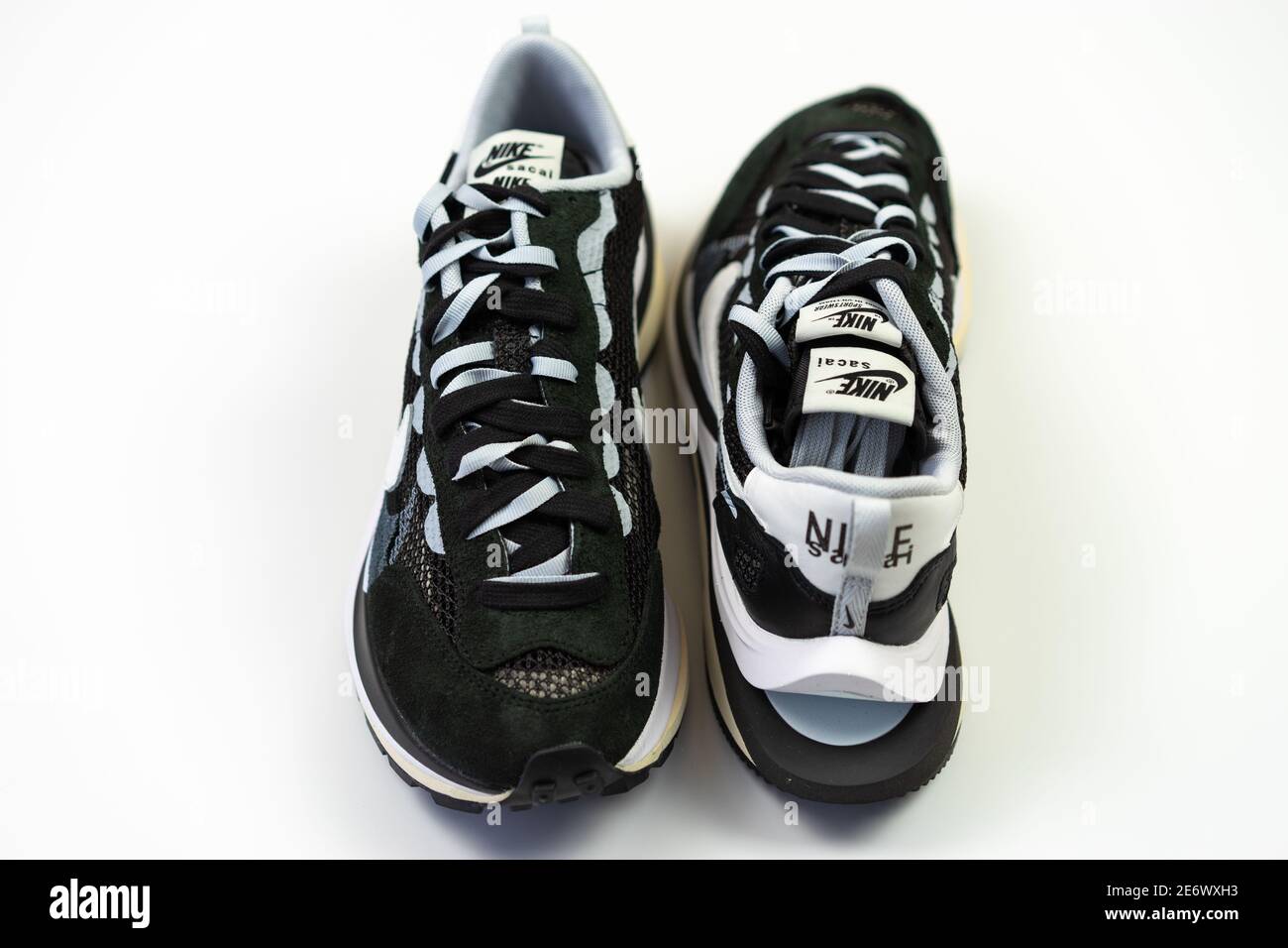 BLOTZHEIM, vapor waffle 2021 FRANCE - 07 JANUARY 2021 : Nike Vaporwaffle Sacai black