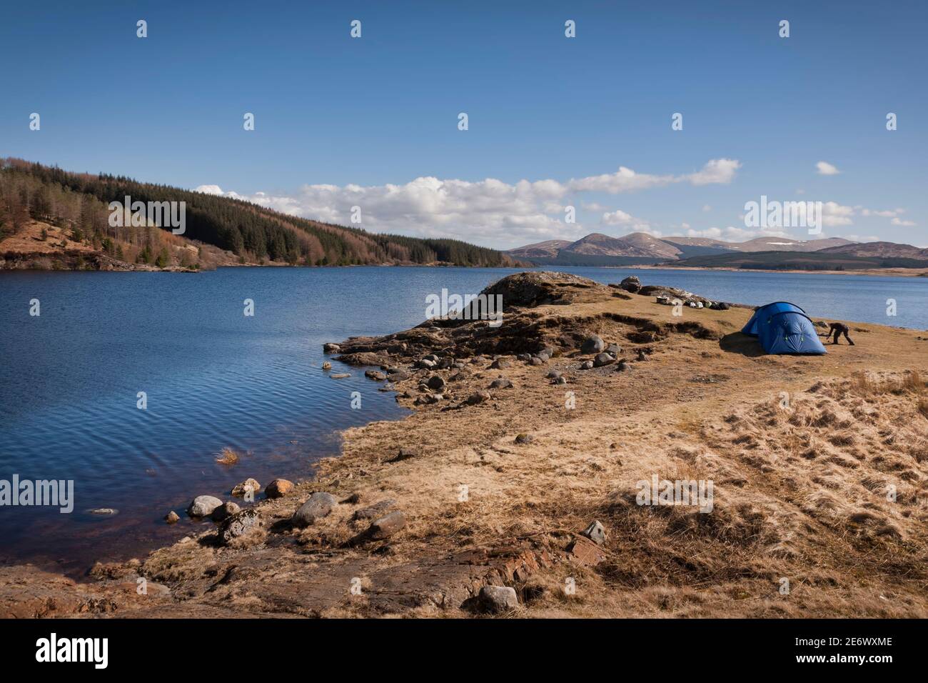 wild camping at Loch Doon Stock Photo Alamy