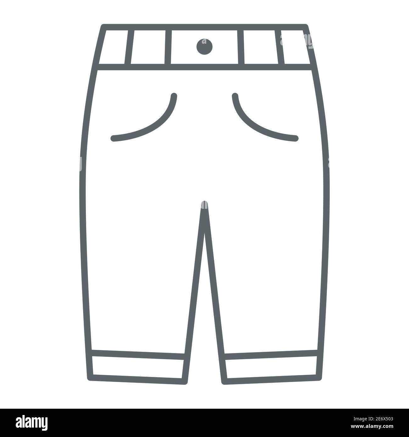 Capri thin line icon, clothes concept, man sport pants sign on white ...