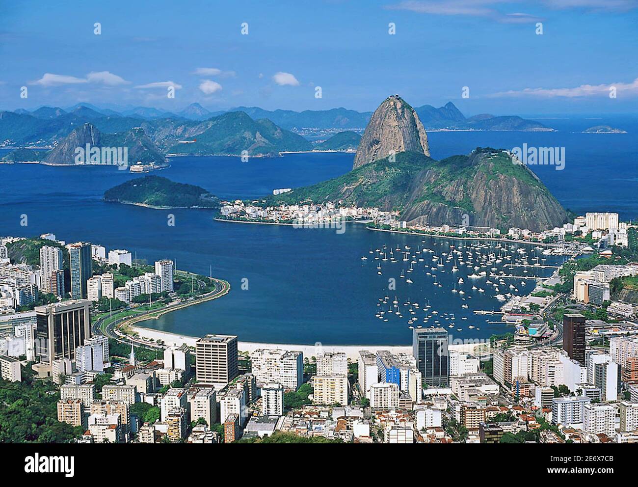 Brésil, Rio de Janeiro la Baie de Guanabara et le Pain de Sucre Stock Photo