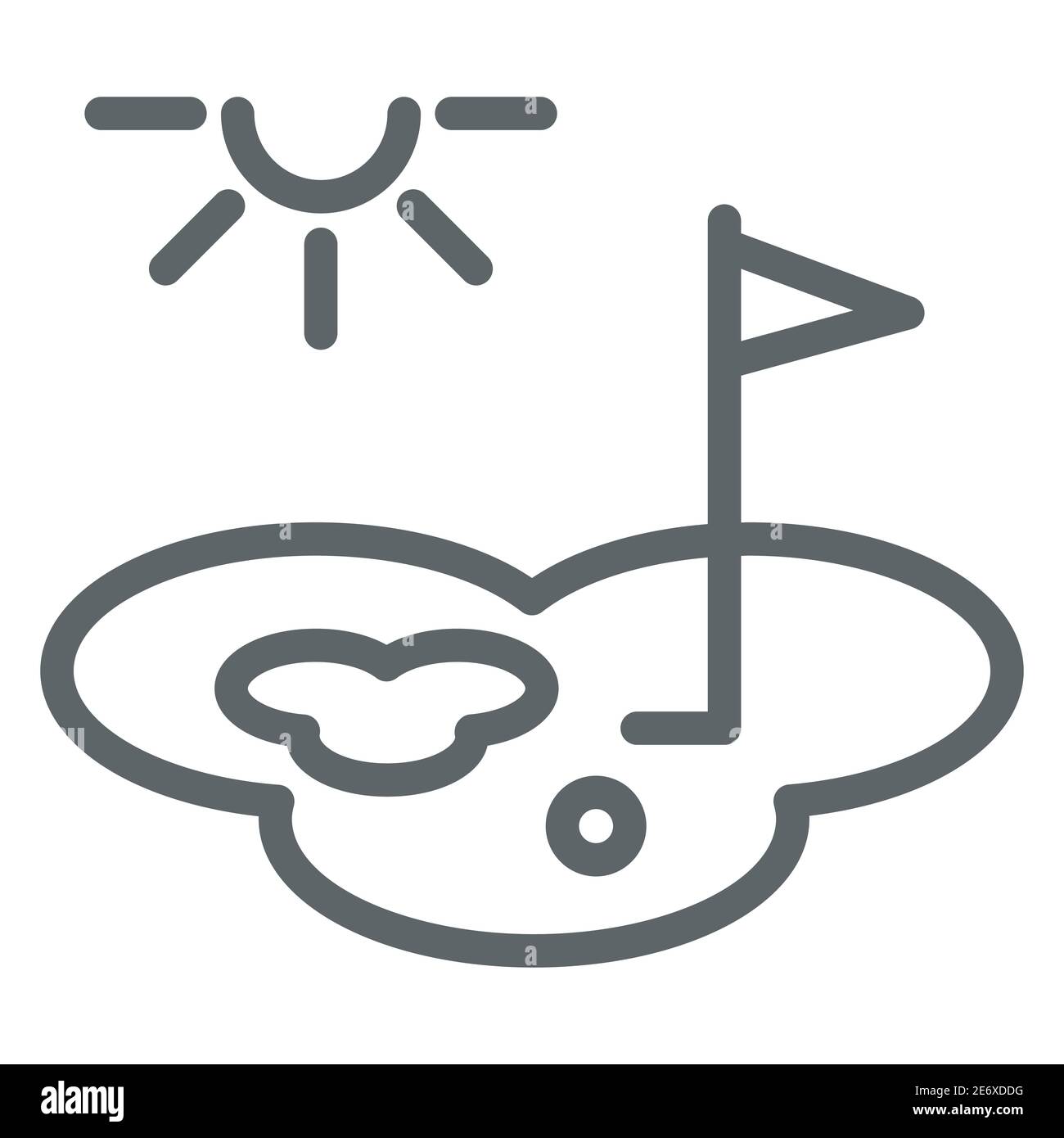 Golf course line icon, golf concept, playing field sign on white ...