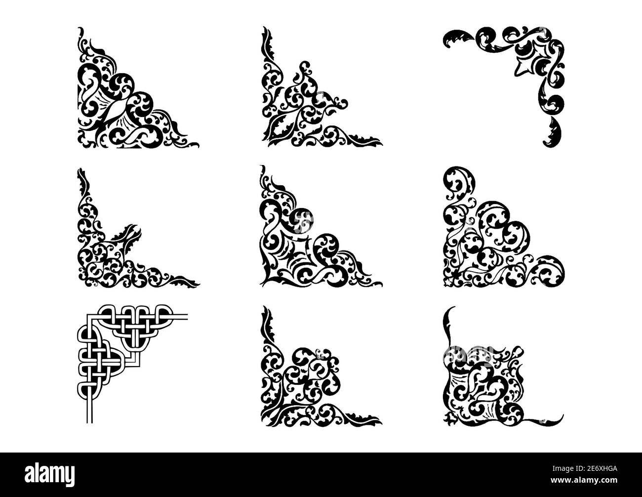 Vintage book decorative corners Stock Photo Alamy