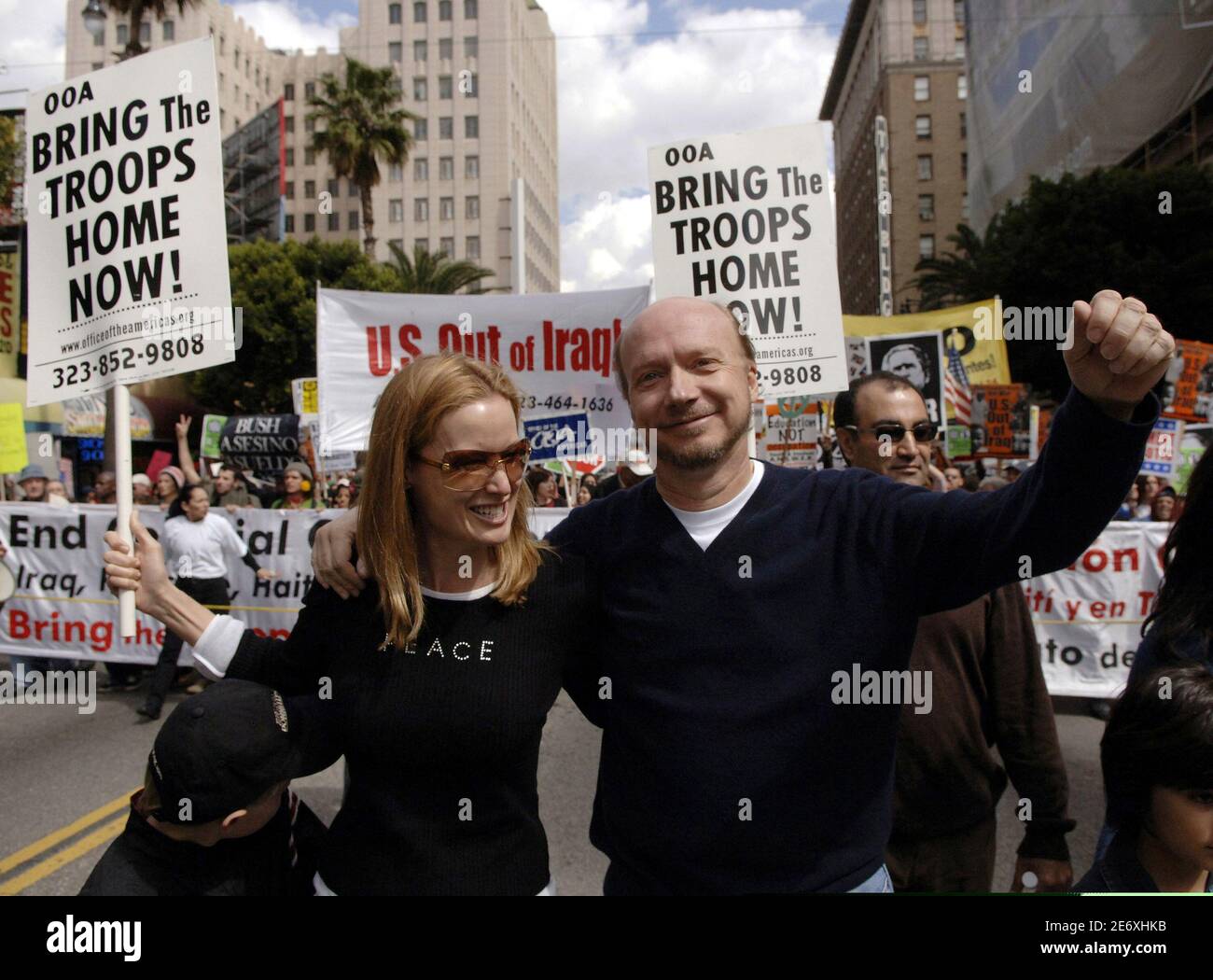 Paul haggis with wife deborah rennard and son james hi-res stock ...