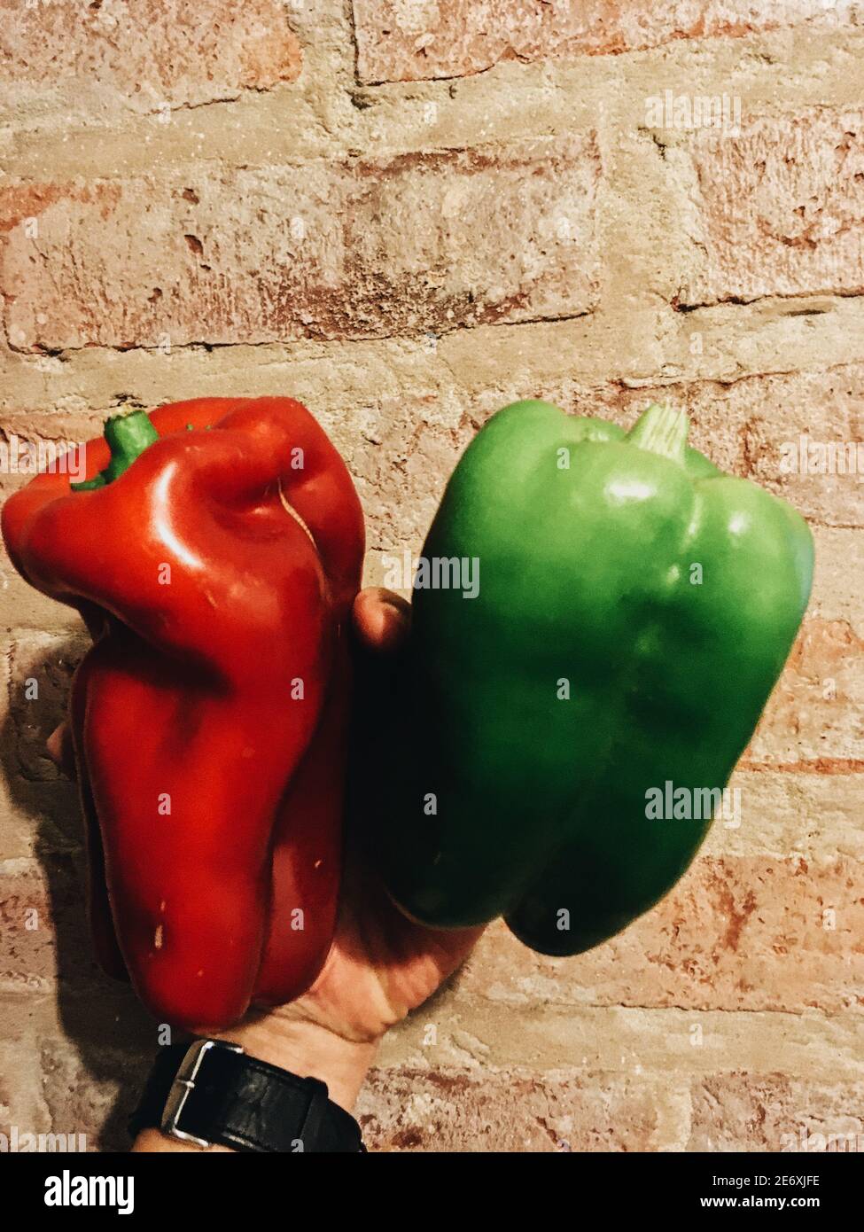 Vertical closeup green pepper hi-res stock photography and images - Alamy