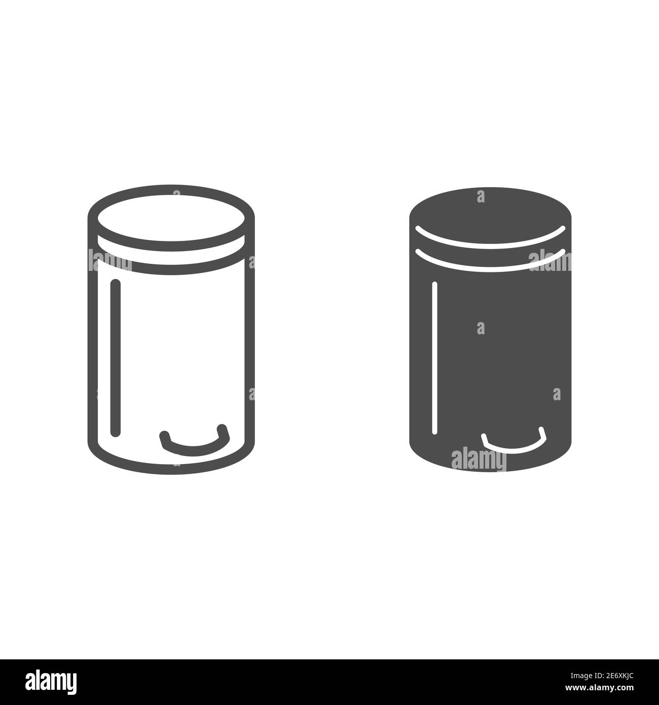 Bin line and solid icon, Kitchen appliances concept, Trash can sign on white background, Dustbin icon in outline style for mobile concept and web Stock Vector