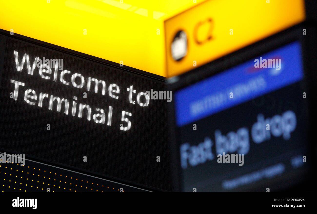 The checkin hall in the new Terminal 5 building is seen at London's