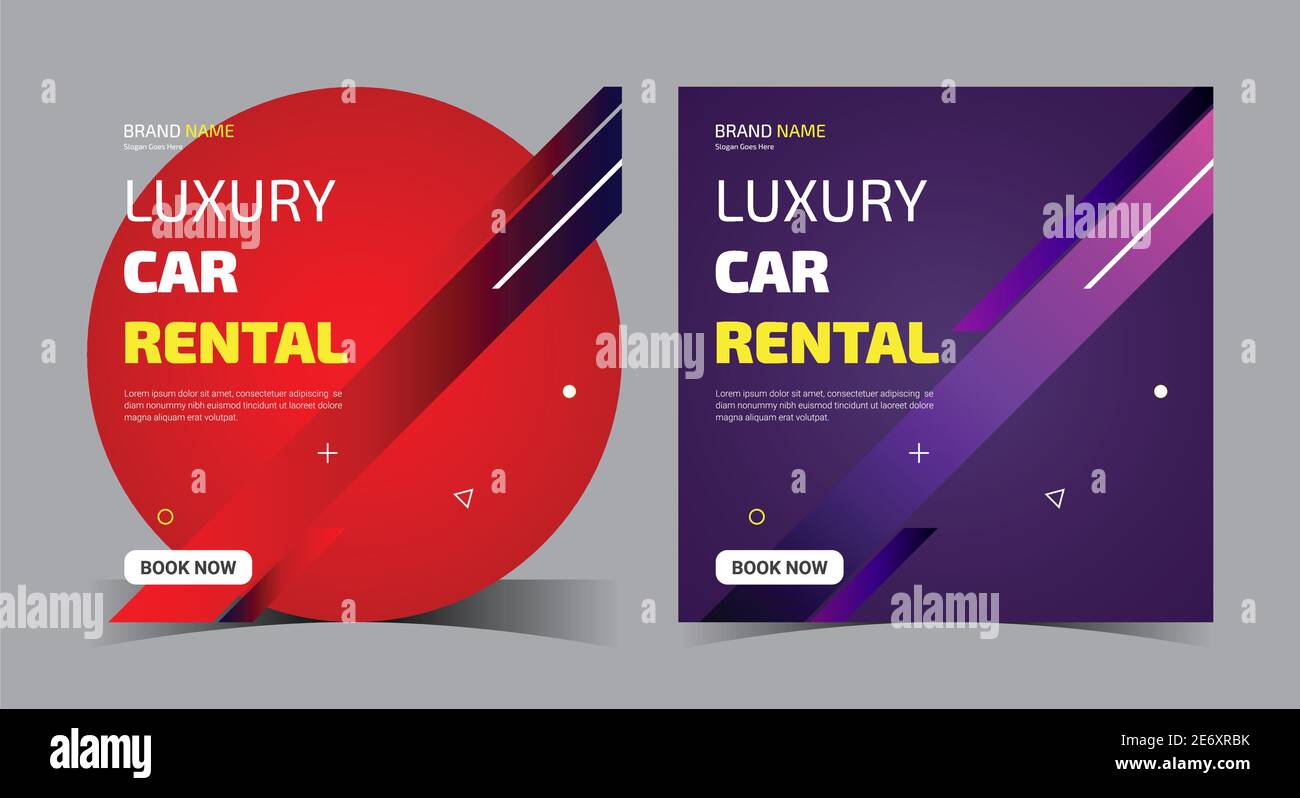 luxury car rental service. car rental service social media post. car