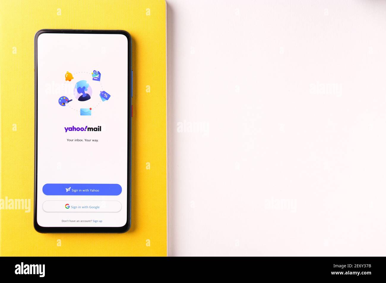 Assam, india - January 31, 2021 : Yahoo mail logo on phone screen stock ...