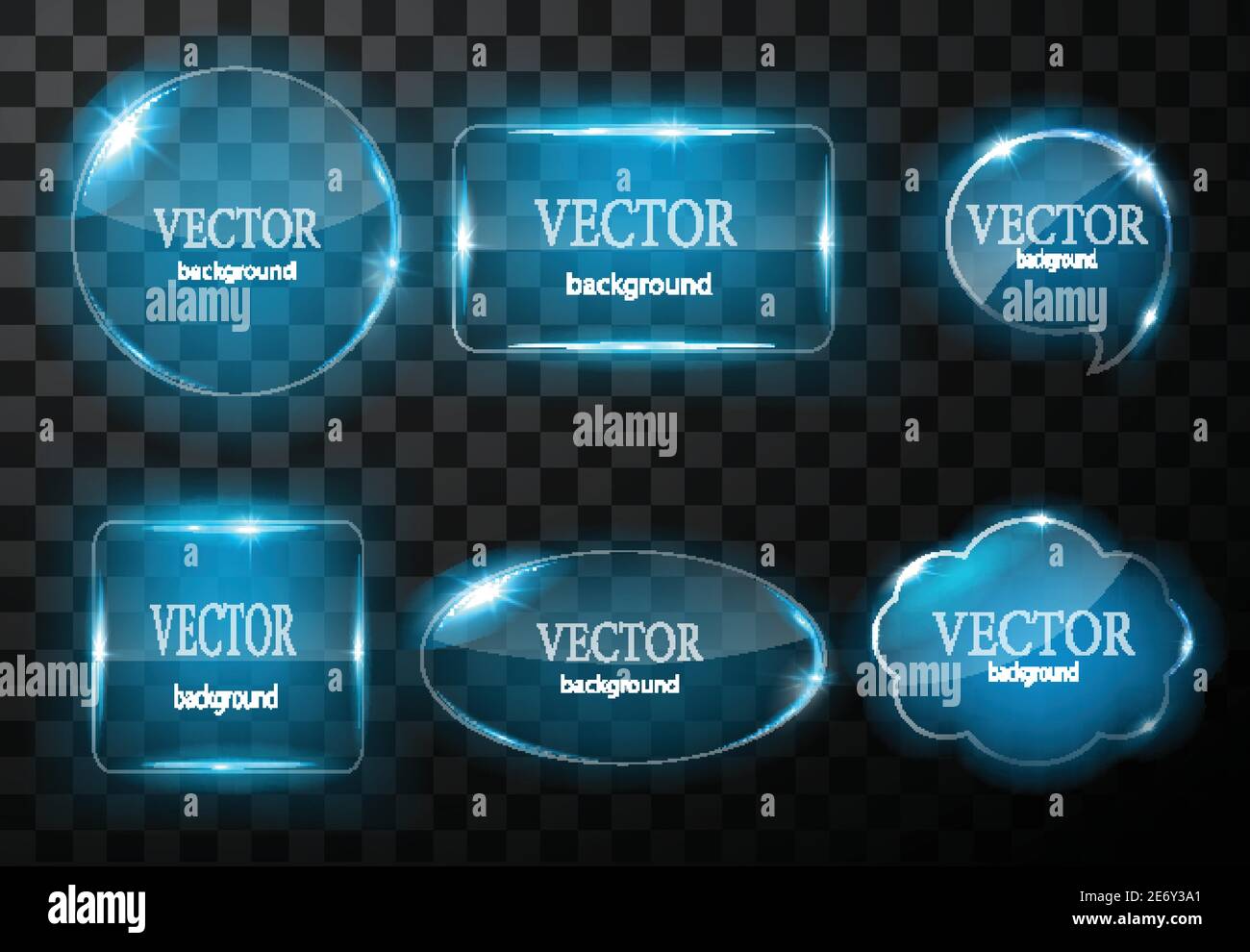 Glass vector button plane. Easy editable background Stock Vector