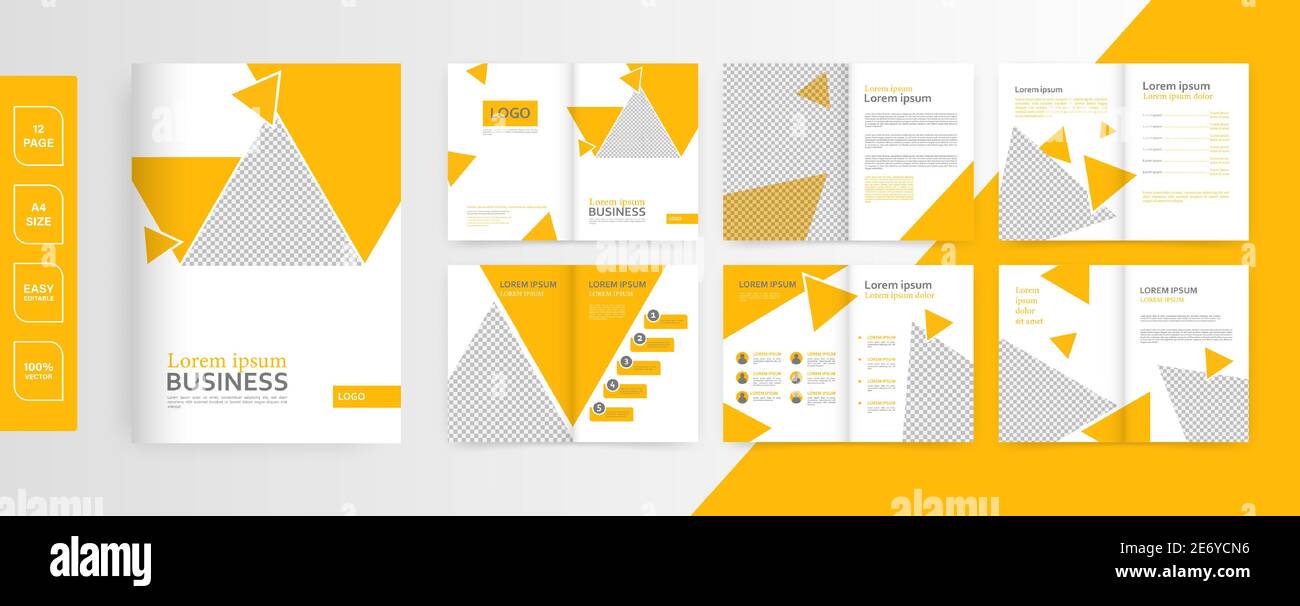 21 page minimal business brochure design template Stock Vector For 12 Page Brochure Template