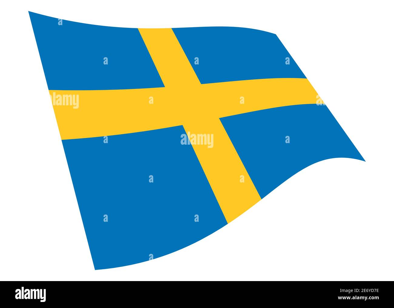 Sweden waving flag graphic isolated on white with clipping path 3d illustration Stock Photo