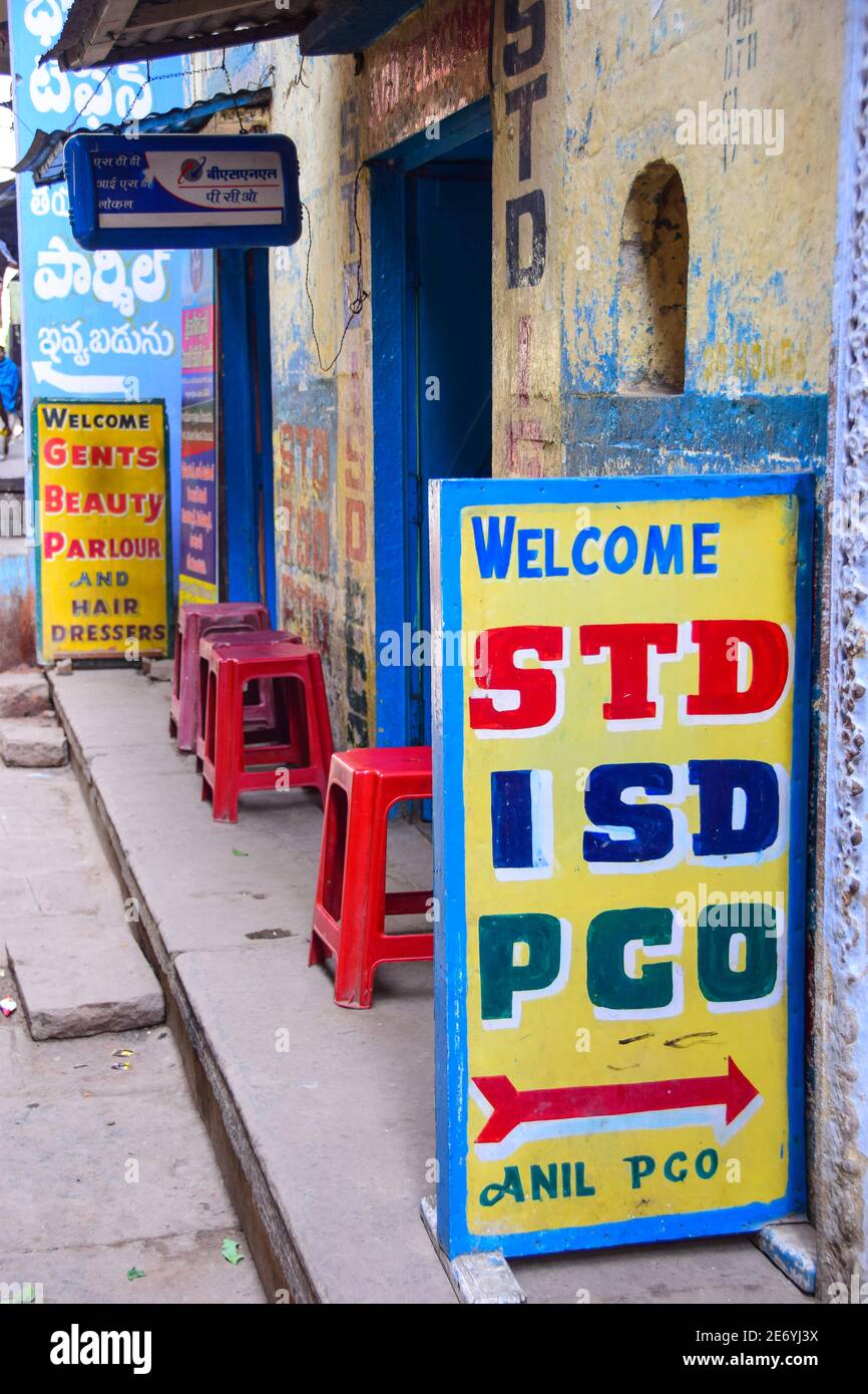 Welcome sign, Varanasi, India Stock Photo
