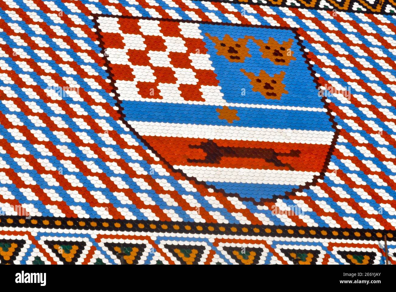 St. Mark's Church: detail of the roof tiles. Zagreb, Croatia Stock Photo