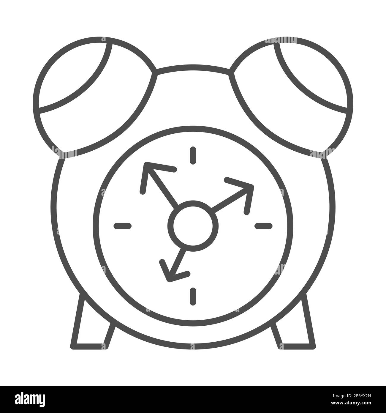 Cute alarm clock thin line icon, Kids toys concept, Children Watches