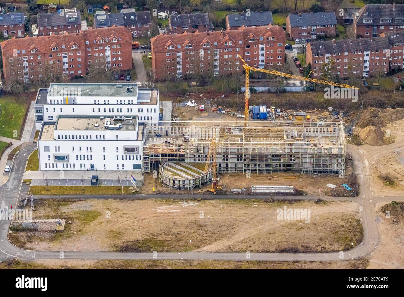 Building area Paracelsuspark with innovation center, SCI:Q Science Quarter Hamm, Bad Hamm, Hamm, Ruhr area, North Rhine-Westphalia, Germany, education Stock Photo