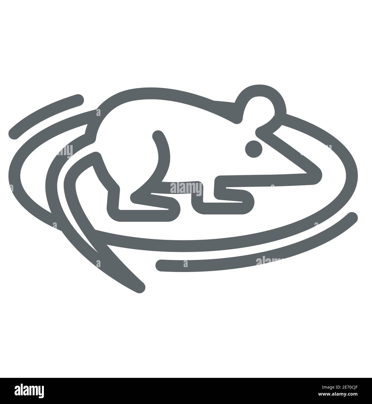 Rat for experiments line icon, science concept, Experimental mouse sign on white background, Laboratory mouse icon in outline style for mobile concept Stock Vector