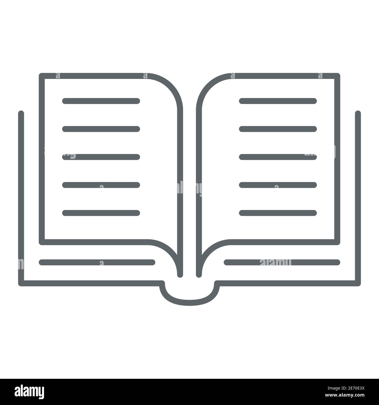 Open book thin line icon, education concept, Reading sign on white ...