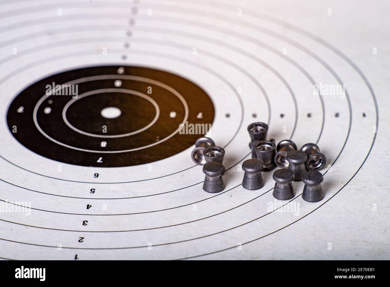 Paper target and lead shot for pneumatic weapons. Shooting accessories