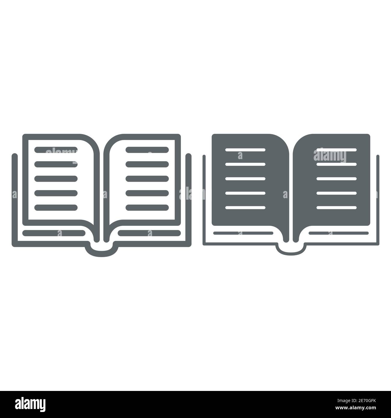 Open book line and solid icon, education concept, Reading sign on white ...
