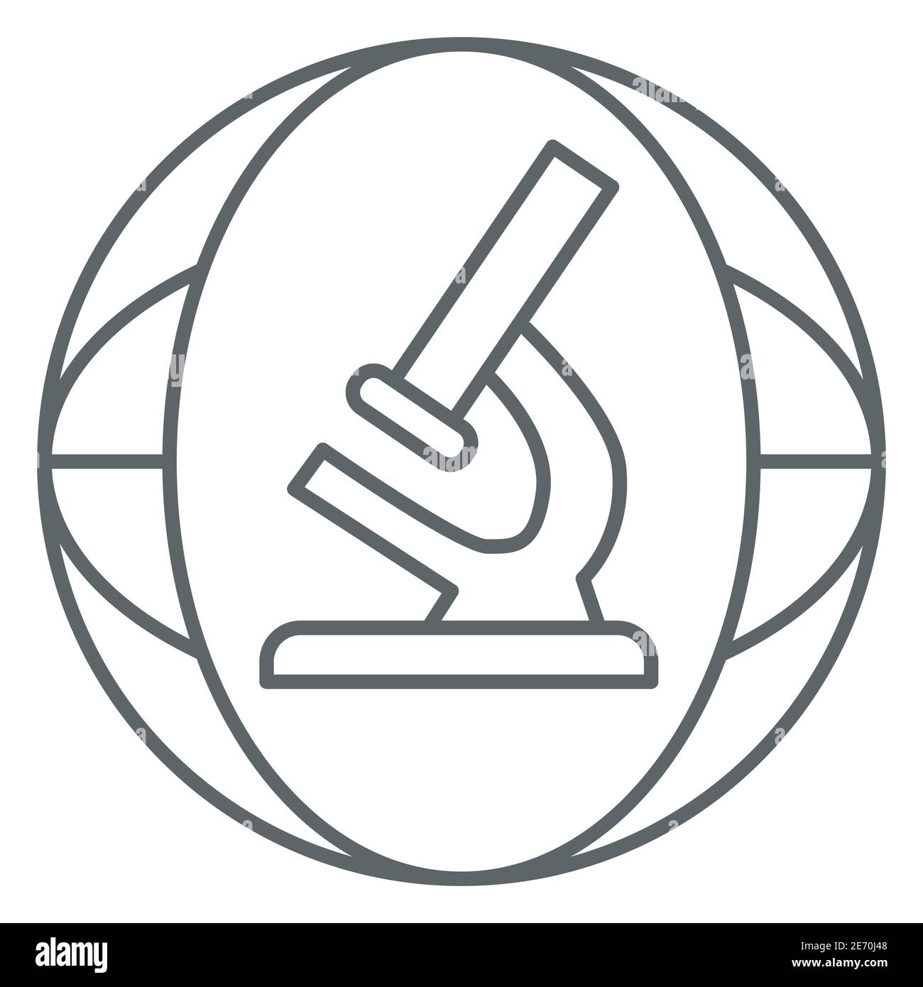 Microscope thin line icon, science concept, Biochemistry and ...