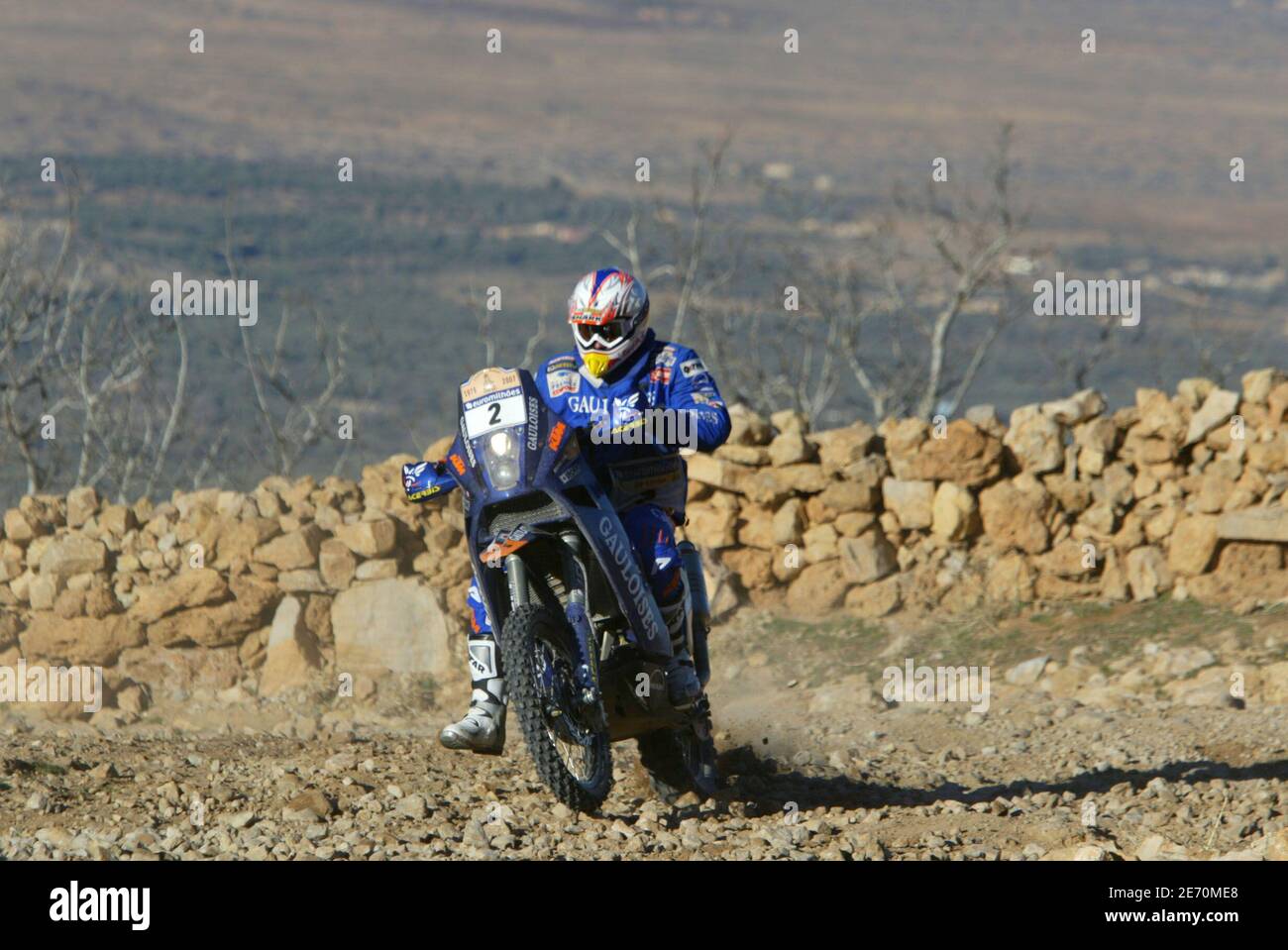 French rider Cyril Despres rides his KTM during the 2007 Lisbon Dakar rally  in Morocco on January 8, 2007. Photo by Michel  Maindru/Cameleon/ABBACAPRESS.COM Stock Photo - Alamy, image size:1300x959