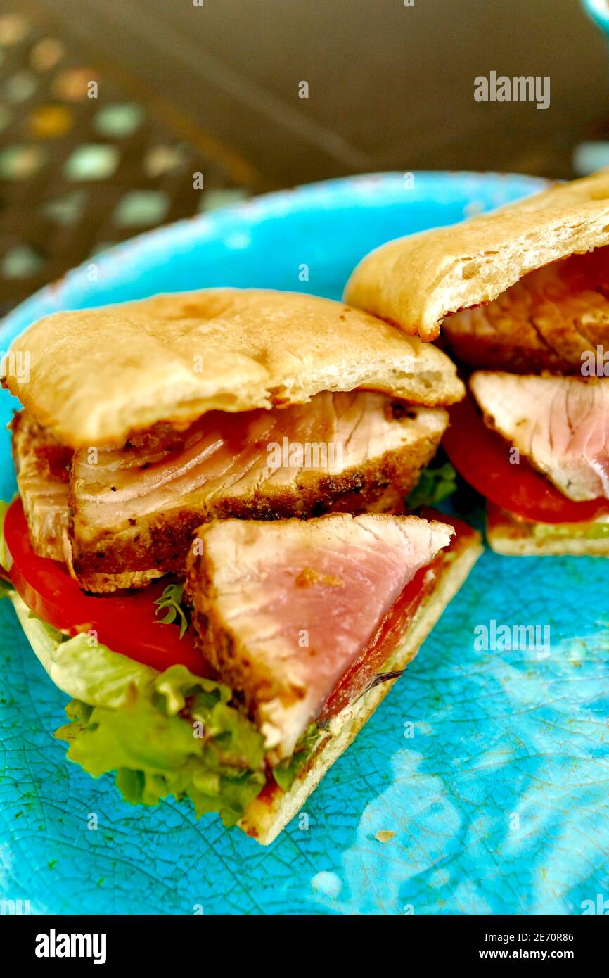 Seared tuna sandwiches from the Eaton Street Fish Market. Key West