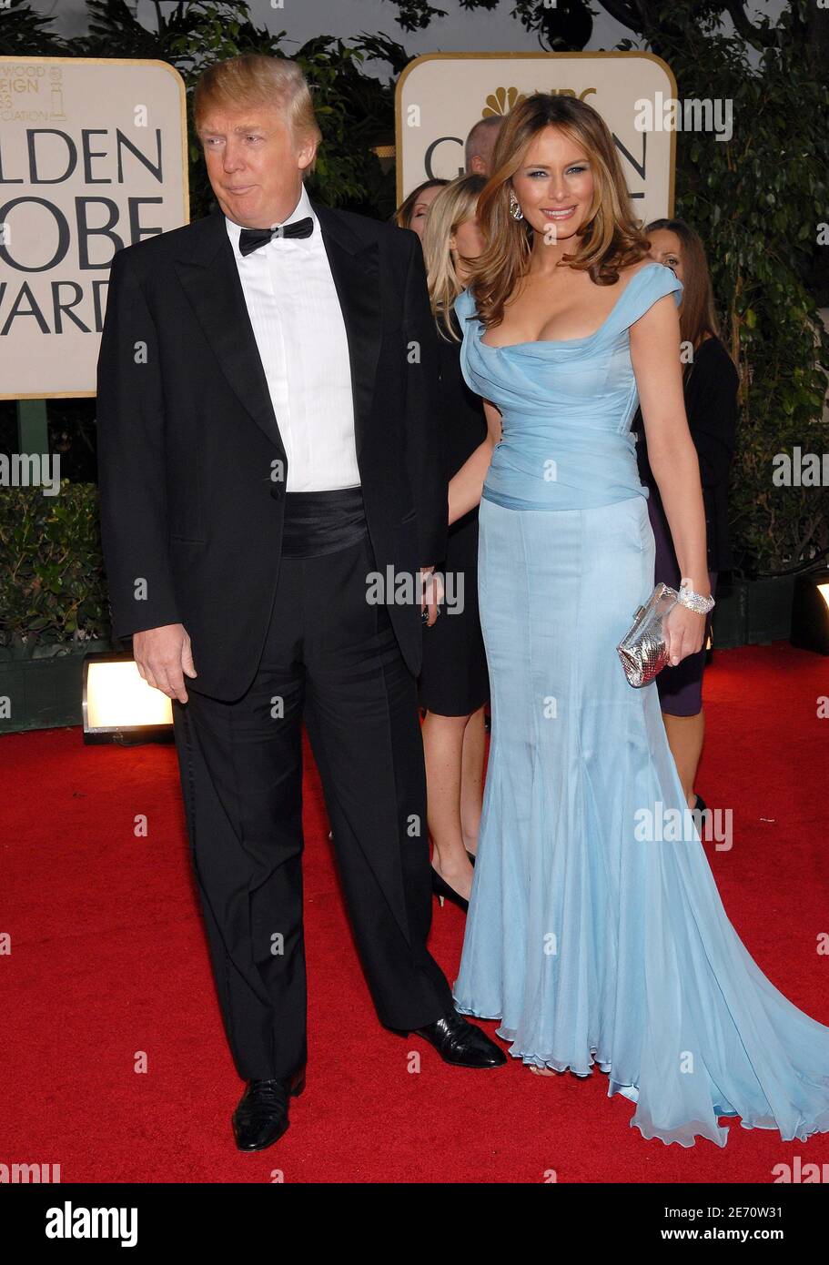Donald Trump and Melania Krause-Trump pose on the red carpet of the 64th  Annual Golden Globe Awards held at the Beverly Hilton hotel in Los Angeles,  CA, USA on January 15. 2007.