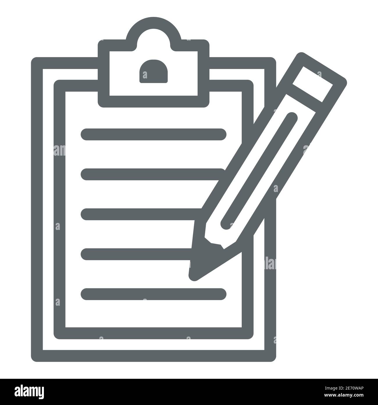 Notepad with pencil line icon, science concept, Checklist with pen sign ...