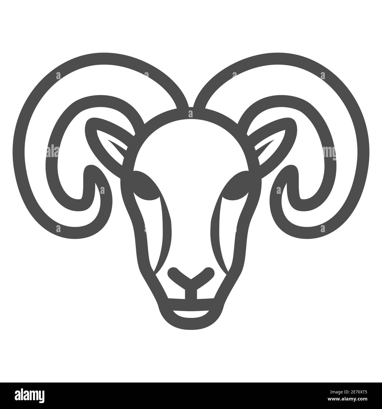 Ram line icon, Farm animals concept, sheep sign on white background ...