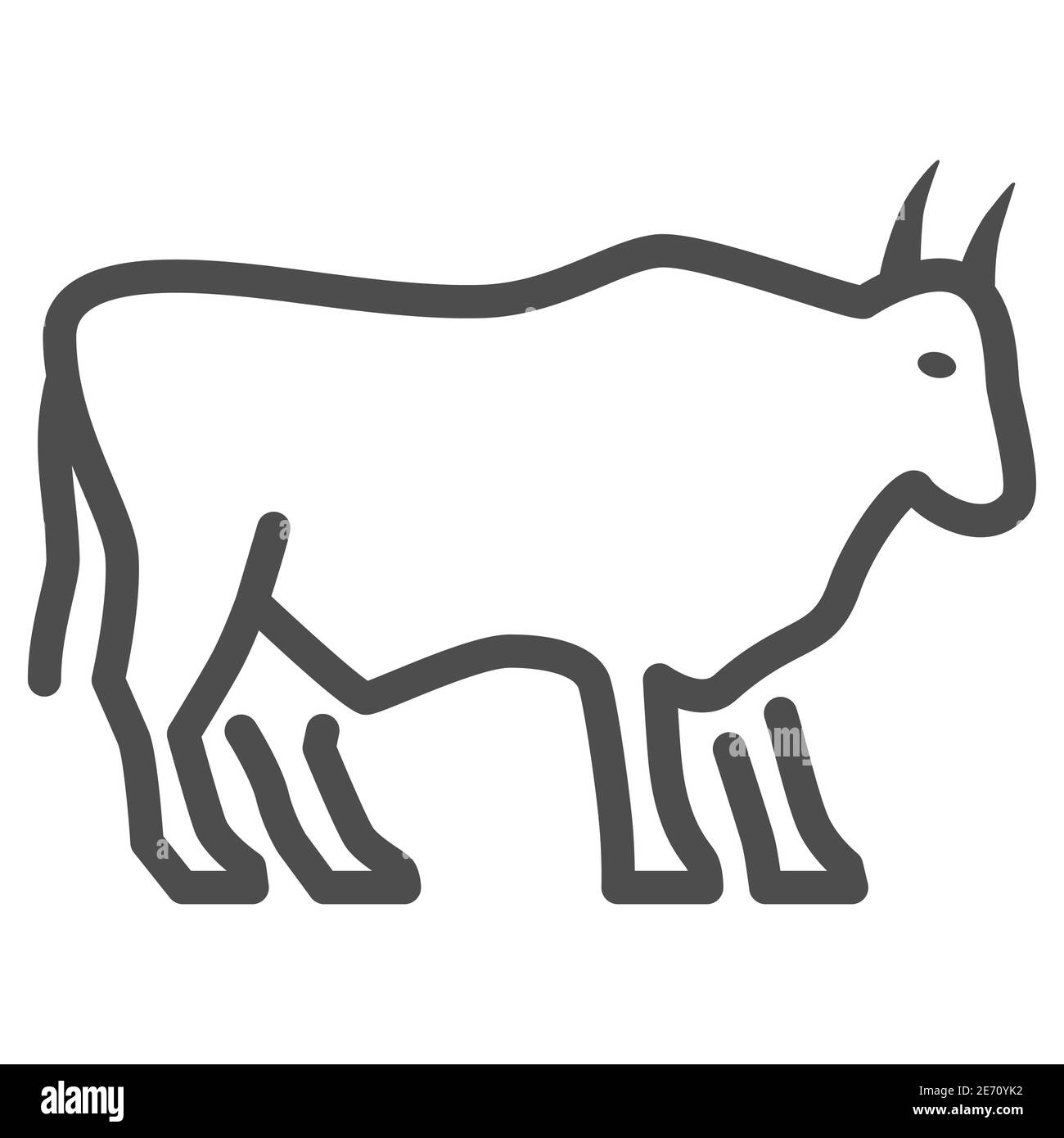 Bull line icon, Farm animals concept, cattle sign on white background ...