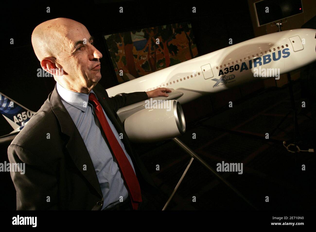 Airbus chairman Louis Gallois gives a press conference in Paris, France, on January 17, 2007. The European aircraft maker delivered 434 planes during the year, 36 more than its U.S. based rival to remain the number one commercial jet maker for the fourth straight year. Photo by Thibault Camus/ABACAPRESS.COM Stock Photo