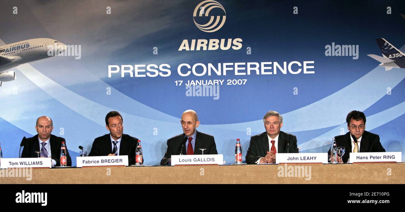 Airbus chairman Louis Gallois gives a press conference in Paris, France, on  January 17, 2007. The European aircraft maker delivered 434 planes during  the year, 36 more than its U.S. based rival