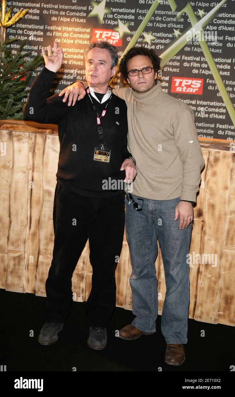 French director Soren Prevost and his father French actor Daniel Prevost pose during the photocall at the 10th International Comedy Film Festival in L'Alpe d'Huez, France, on January 17, 2007. Photo by Guibbaud-Guignebourg/ABACAPRESS.COM Stock Photo