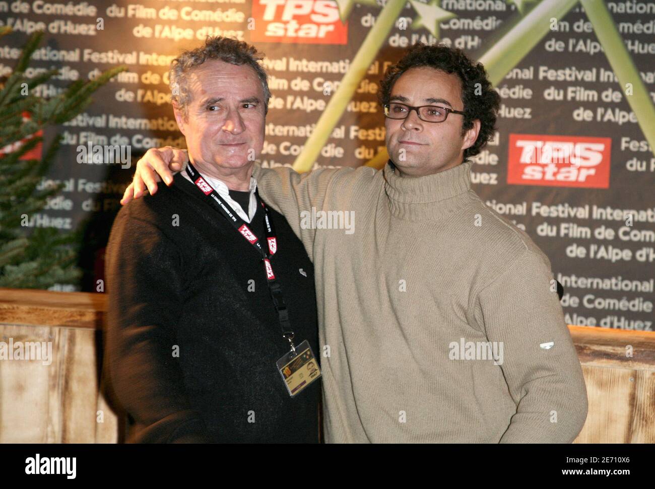 French director Soren Prevost and his father French actor Daniel Prevost pose during the photocall at the 10th International Comedy Film Festival in L'Alpe d'Huez, France, on January 17, 2007. Photo by Guibbaud-Guignebourg/ABACAPRESS.COM Stock Photo