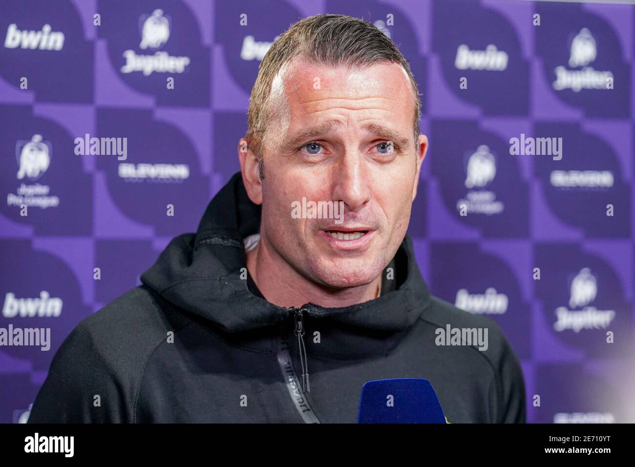 Waasland-Beveren's head coach Nicky Hayen pictured during the