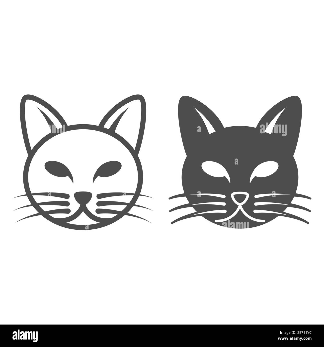 Cat line and glyph icon. Animal vector illustration isolated on