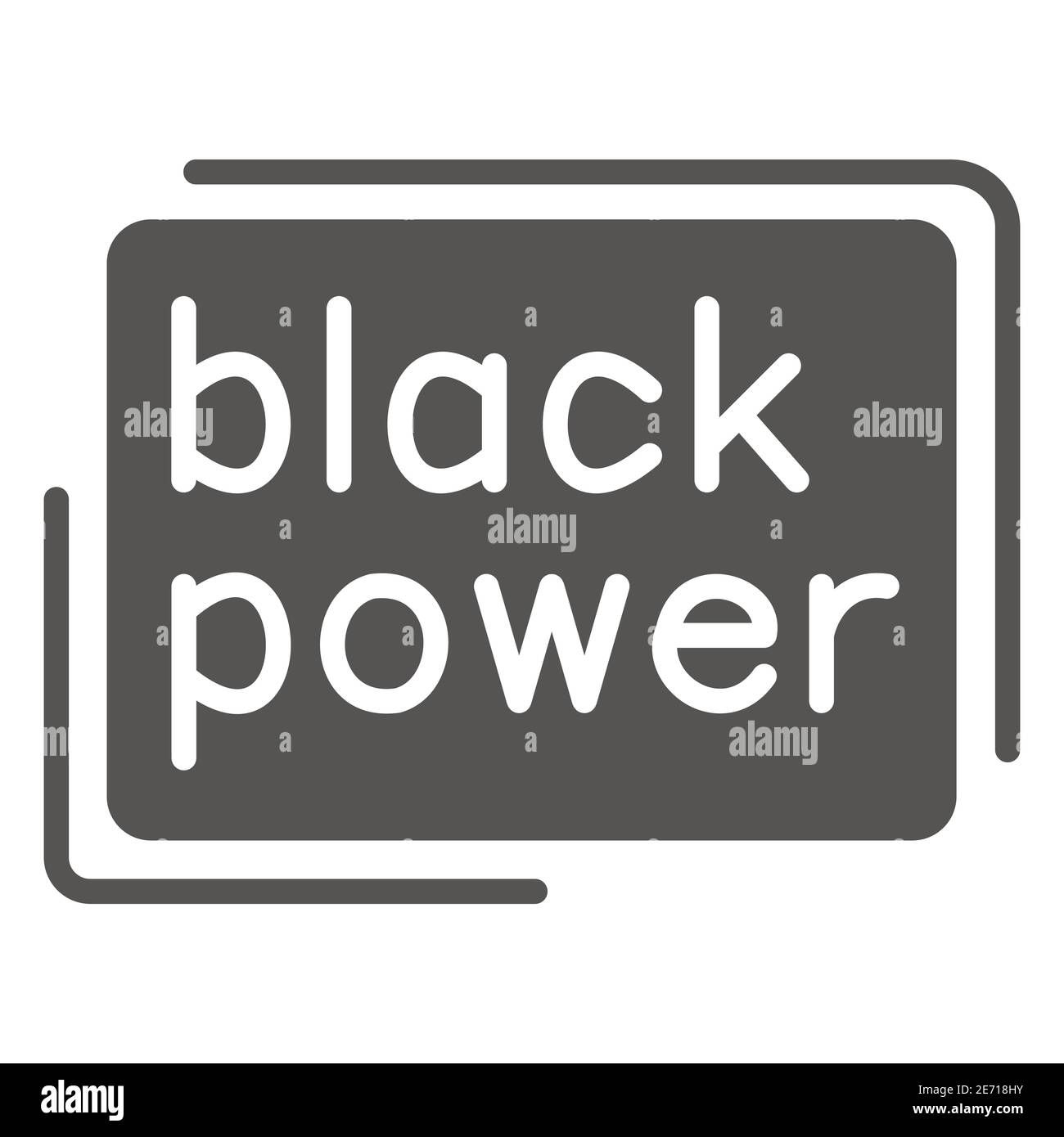 Black power poster solid icon, Black lives matter concept, BLM protest poster sign on white background, BLM power and solidarity icon in glyph style Stock Vector