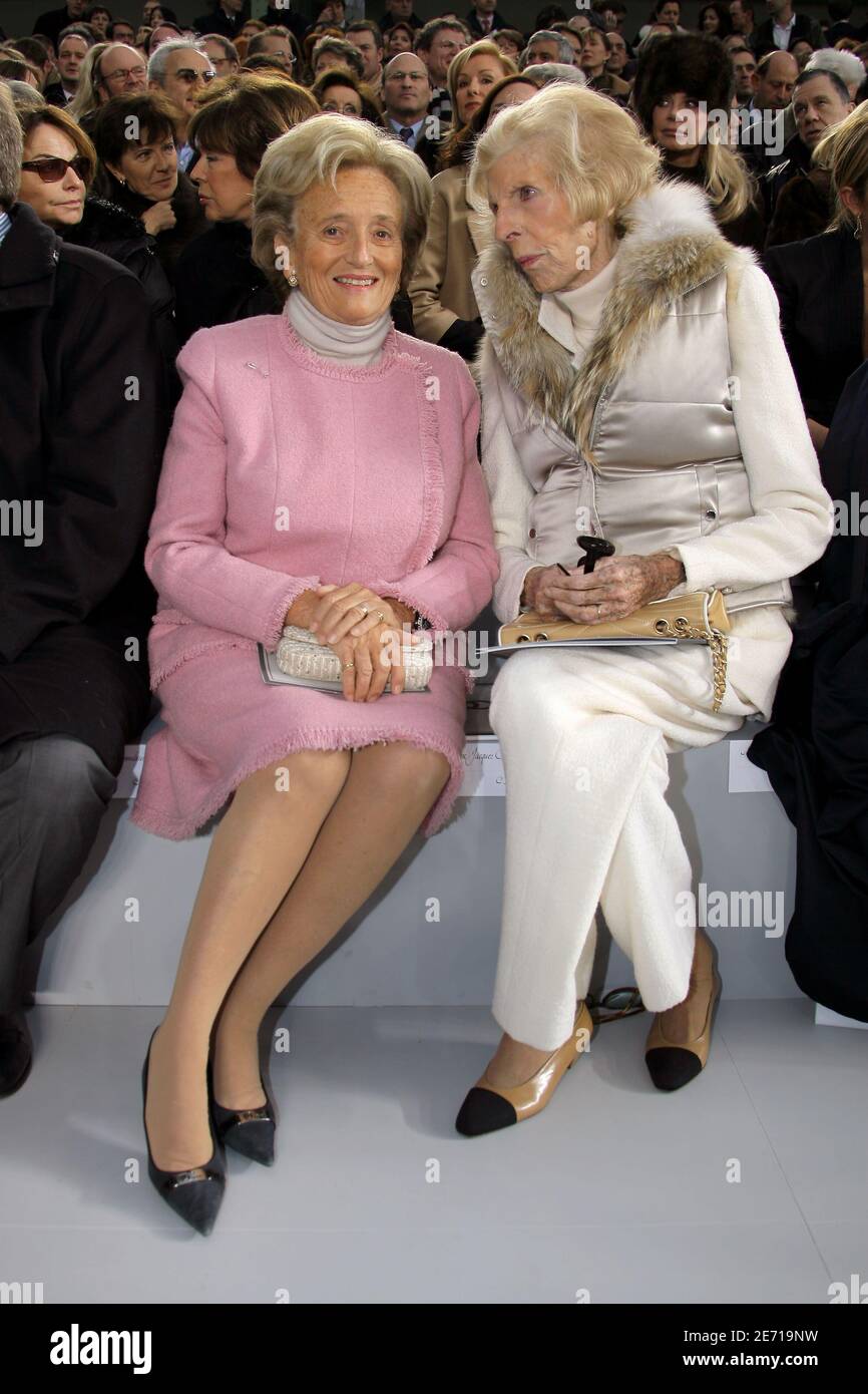 Bernadette Chirac and Claude Pompidou attend Chanel's Haute-Couture Spring-Summer 2007 collection presentation held at 'Le Grand Palais', in Paris, France, on January 23, 2007. Photo by Khayat-Nebinger-Orban-Taamallah/ABACAPRESS.COM Stock Photo