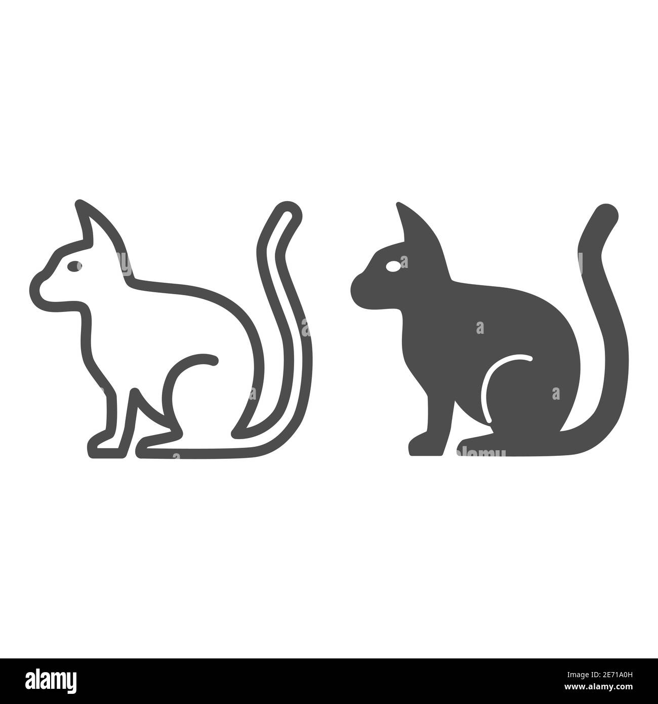 Cat line and glyph icon, pet and animal, sitting cat vector icon