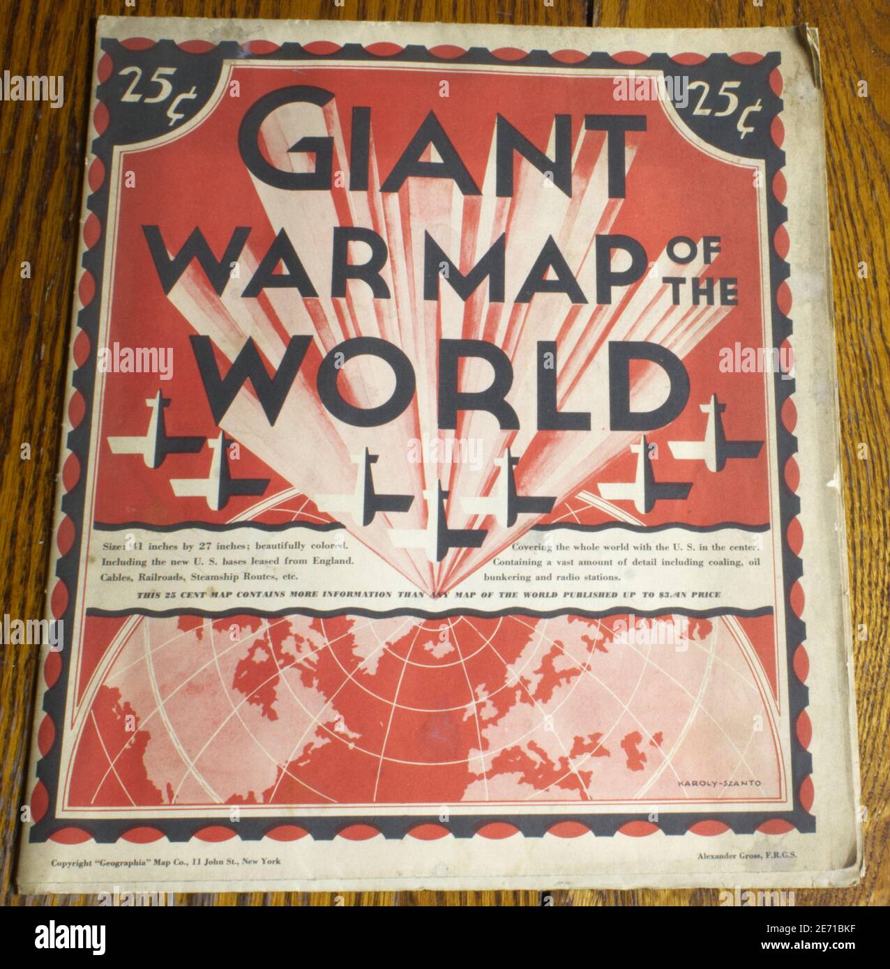 Giant War Map of the World Stock Photo