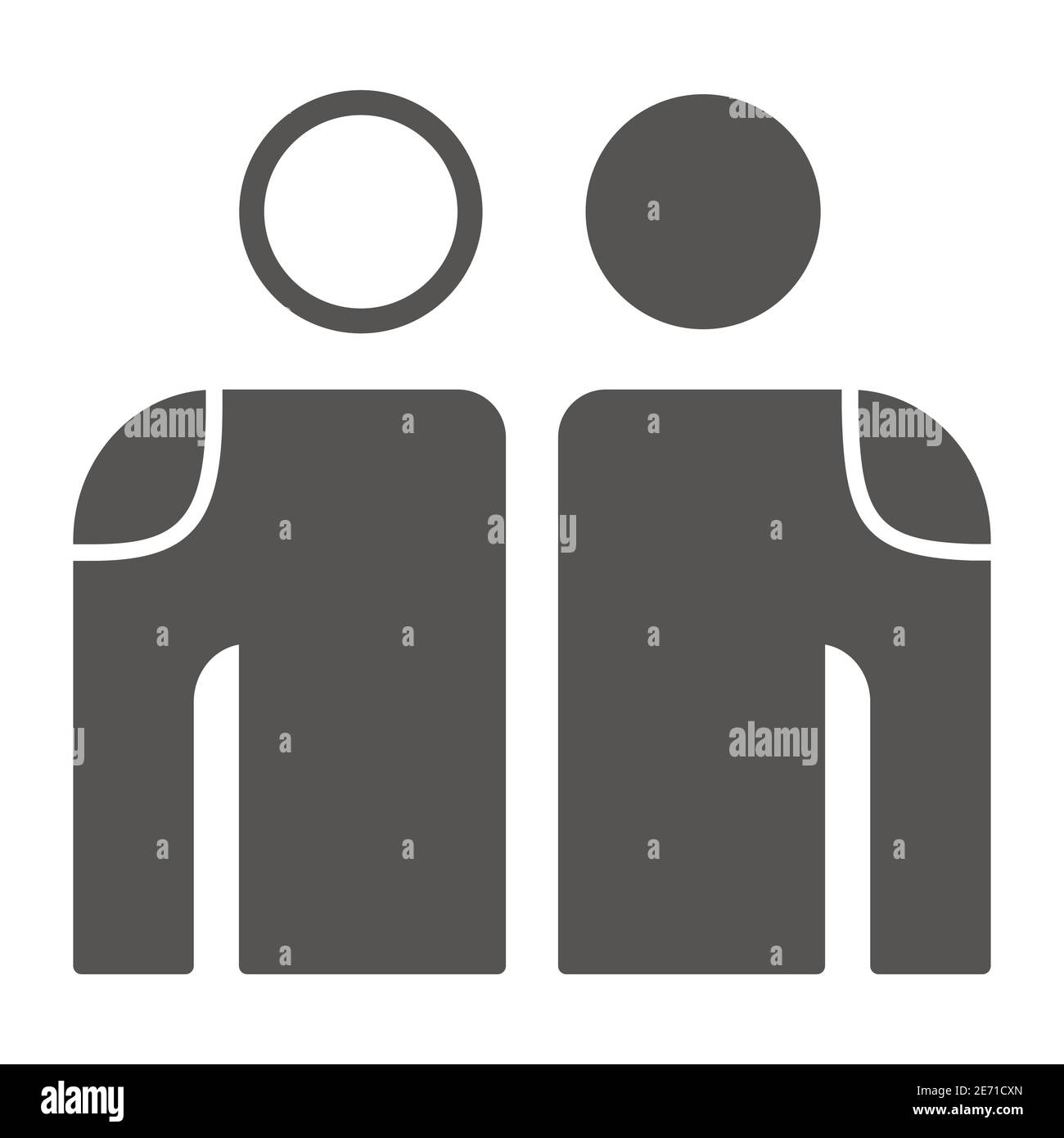 White and Black Friendship solid icon, Black lives matter concept, BLM ...