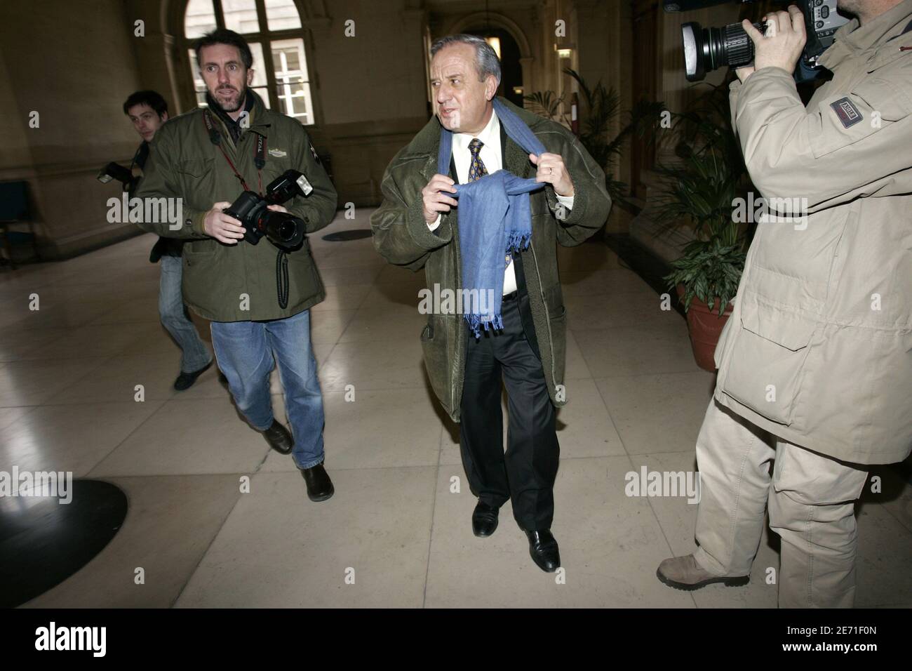 French prefect and former European Parlement member Jean-Charles Marchiani, former right-hand man of the French government for secret missions, in Paris, France, on January 25, 2007. The prosecutor asked 2 year of Jail which one without remission, a fine of 250 000 euro. He is accused for concealment of social goods in an occult business of commission in a market between Airports of Paris and the company Dutchwoman Vanderlande. Photo by Thibault Camus/ABACAPRESS.COM Stock Photo