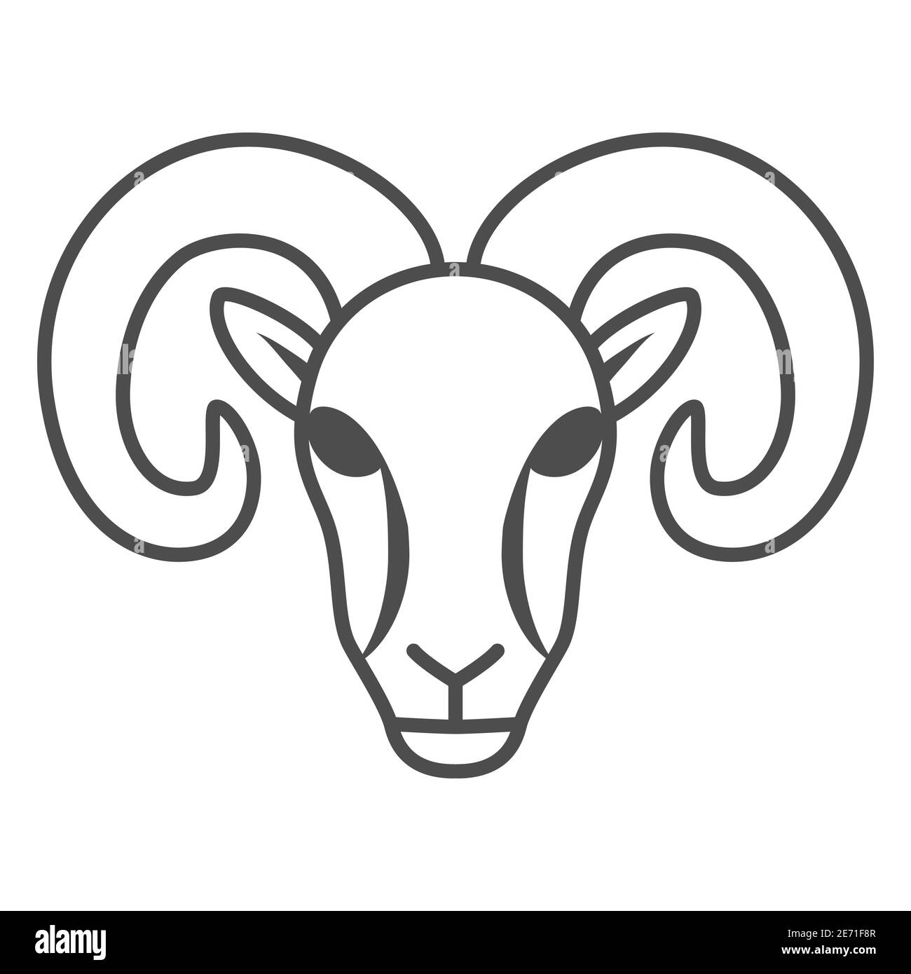 Ram thin line icon, Farm animals concept, sheep sign on white background,  silhouette of ram icon in outline style for mobile concept and web design  Stock Vector Image & Art - Alamy